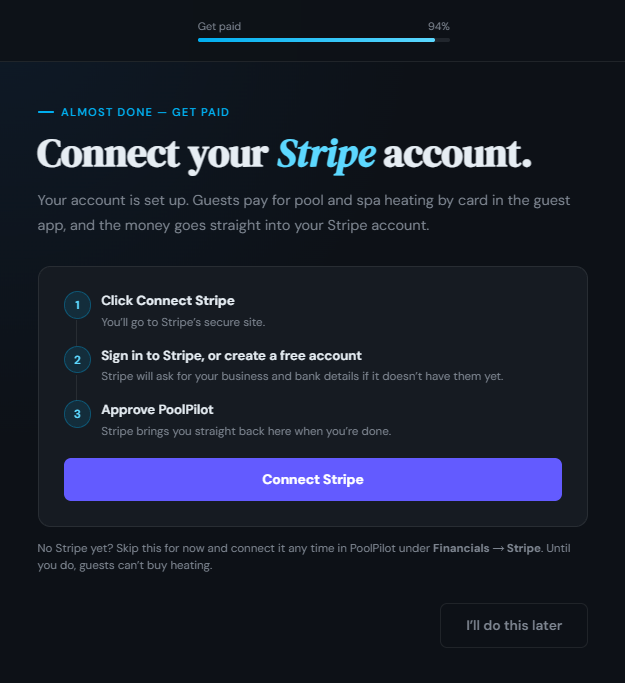 Connect your Stripe account