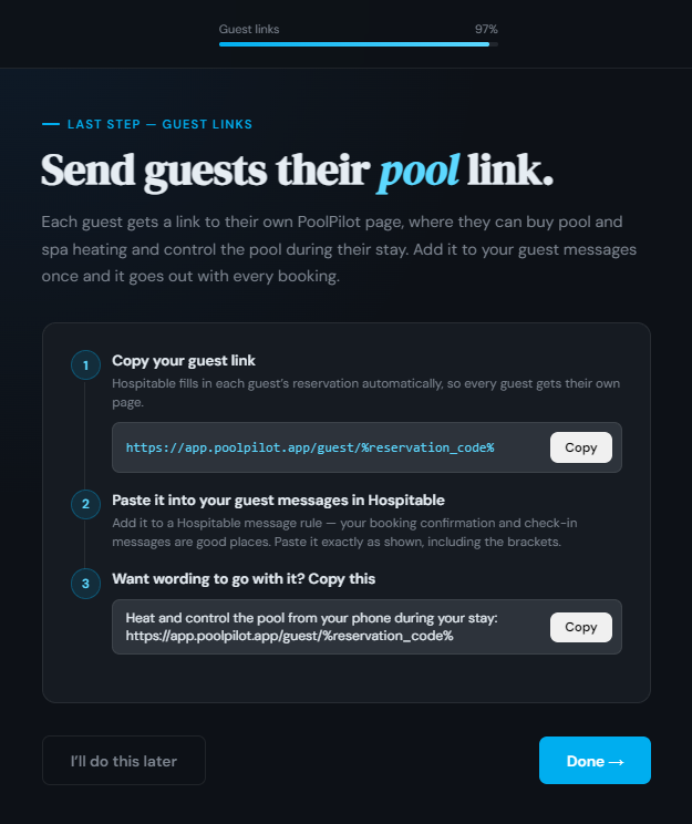 Your guest link and suggested message wording